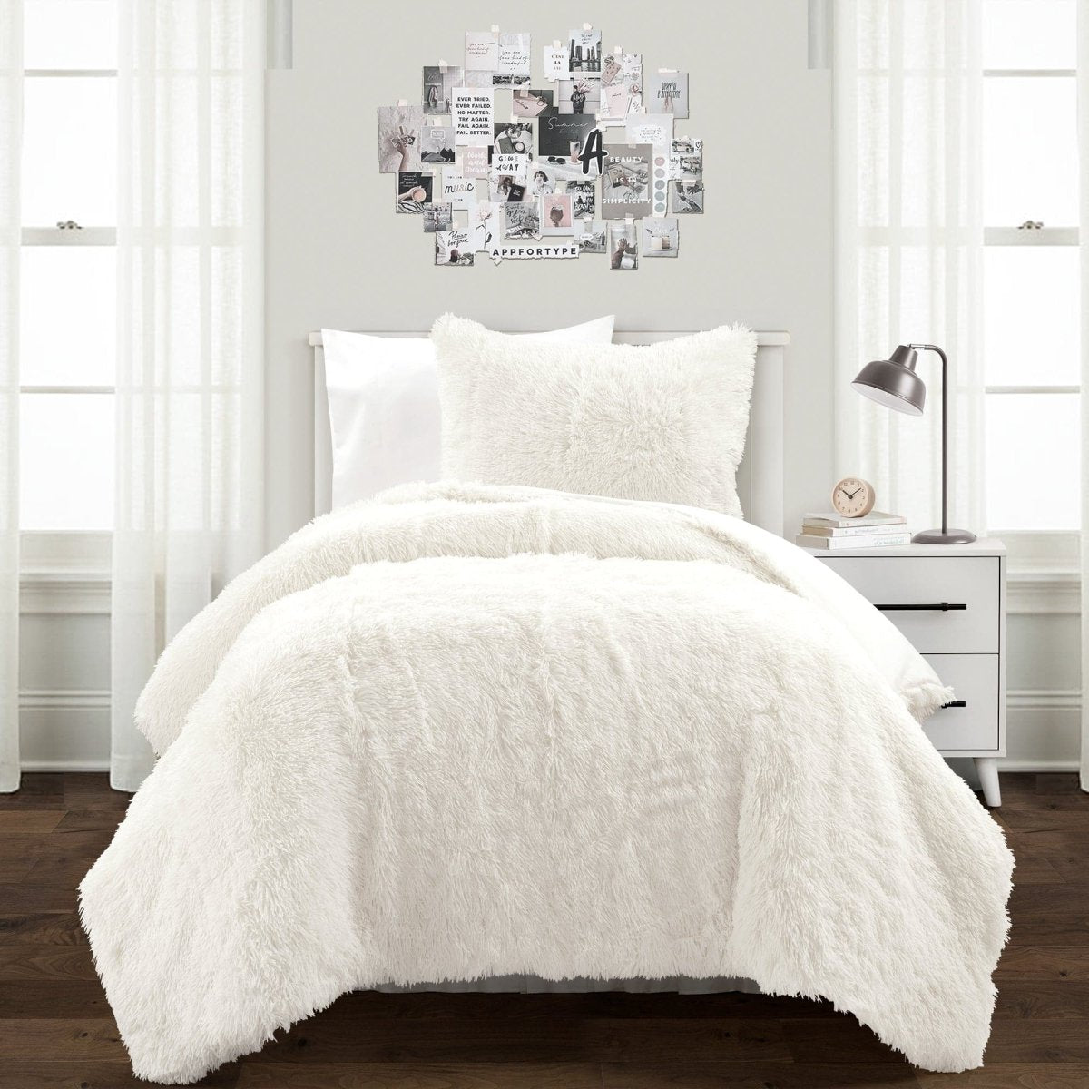 Emma Faux Fur Comforter Set