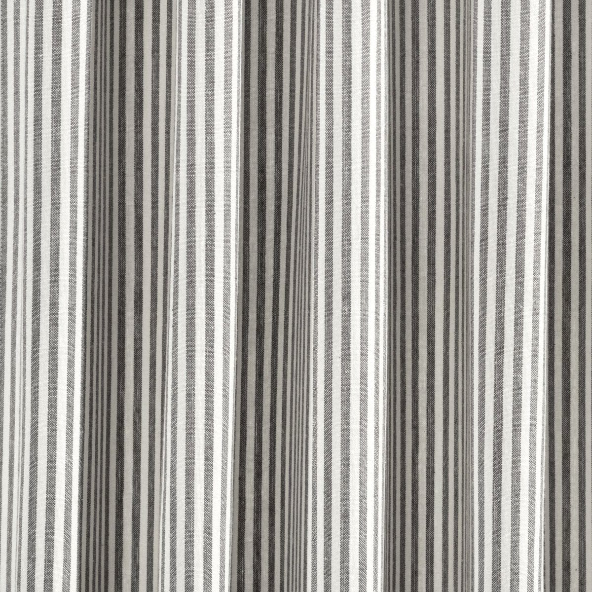 Farmhouse Vintage Stripe Recycled Cotton Blend Window Curtain Panel Set