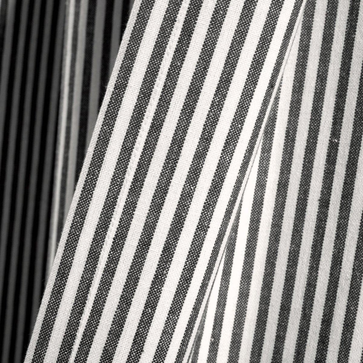 Farmhouse Vintage Stripe Recycled Cotton Blend Window Curtain Panel Set