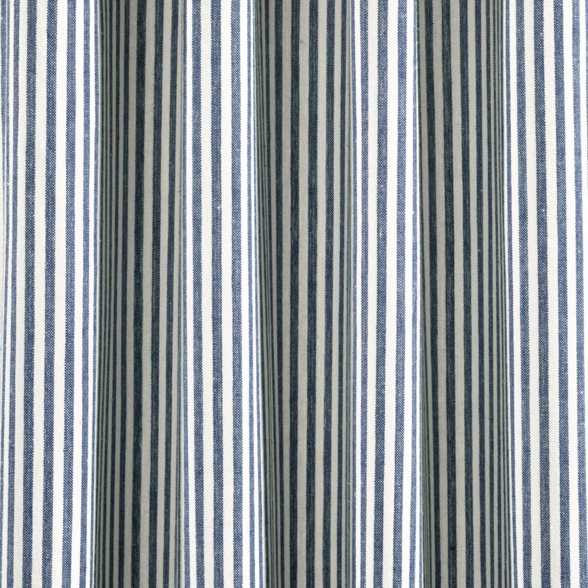 Farmhouse Vintage Stripe Recycled Cotton Blend Window Curtain Panel Set