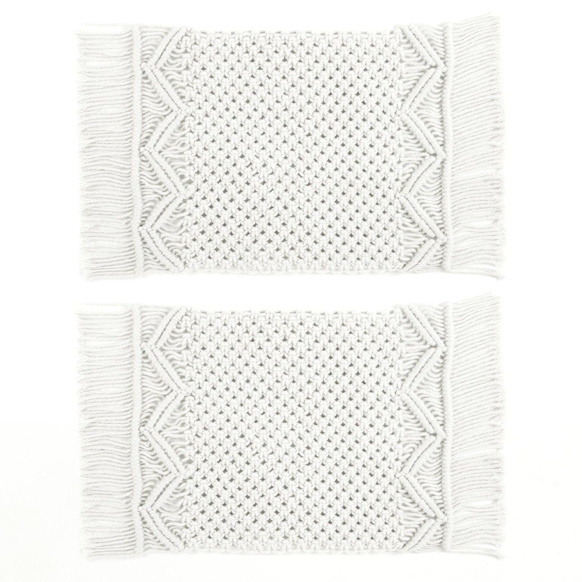 Boho Macrame Indoor/Outdoor Placemat 2-Pack Set