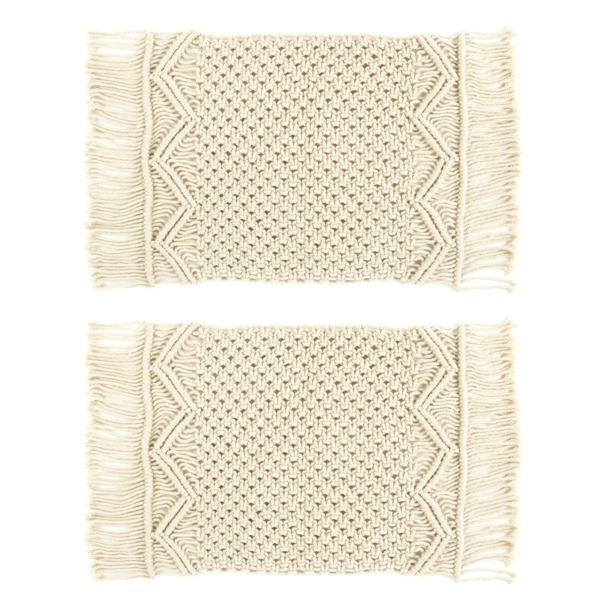 Boho Macrame Indoor/Outdoor Placemat 2-Pack Set