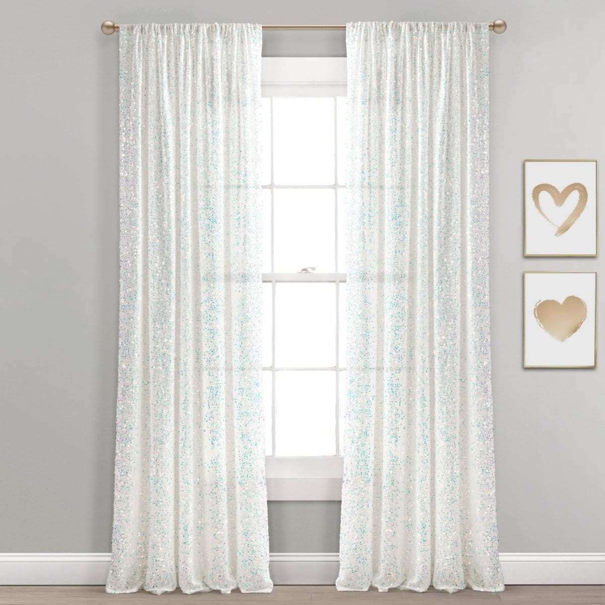 Ballgown Glam Sparkle Sequins Window Curtain Panel