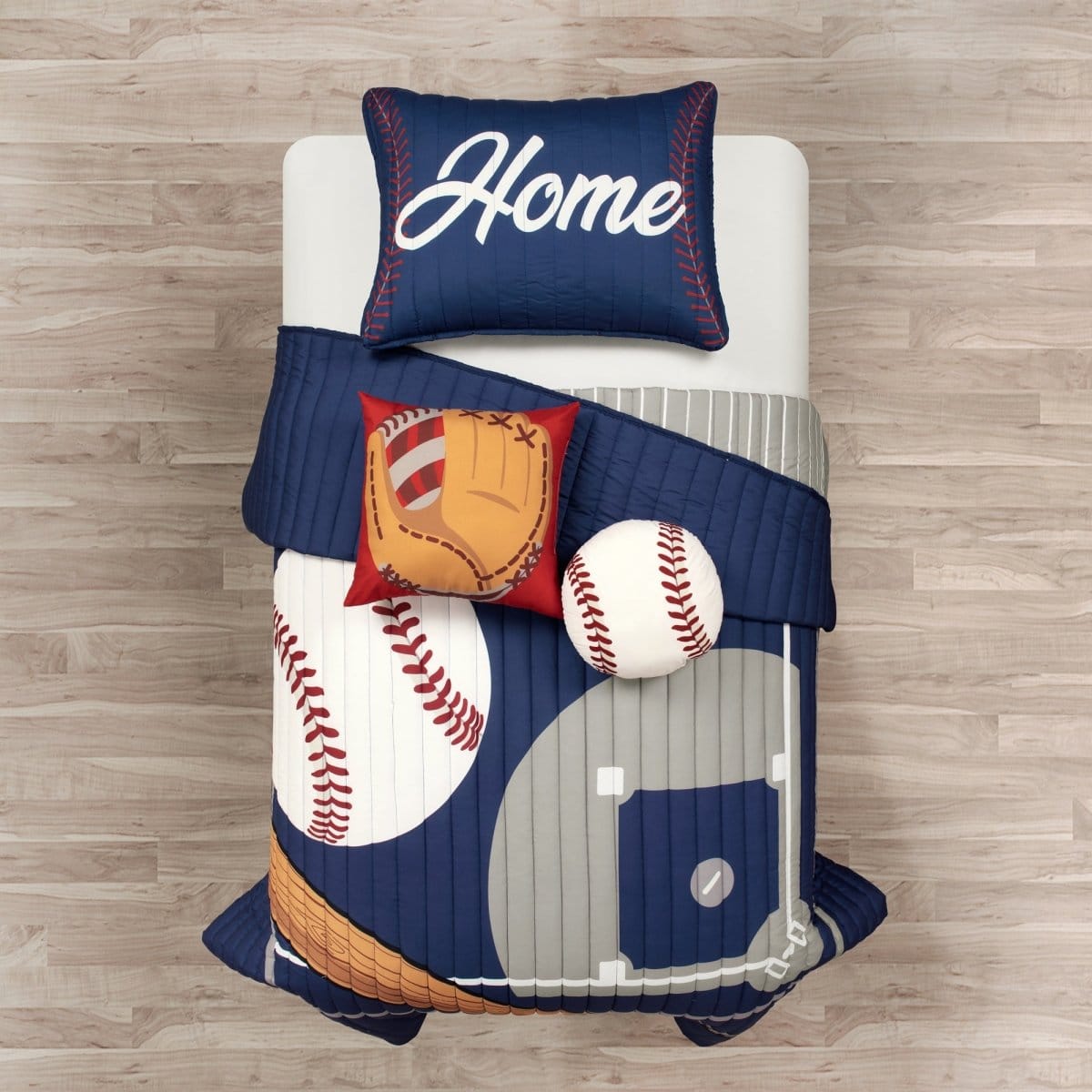 Baseball Game Reversible Oversized Kids Quilt Set