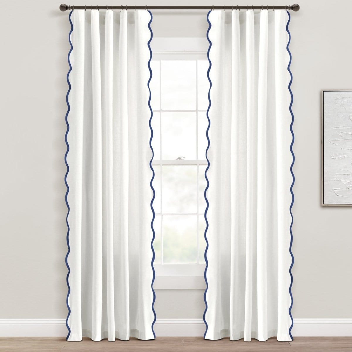 Coastal Chic Scalloped Edge Window Curtain Panel Set