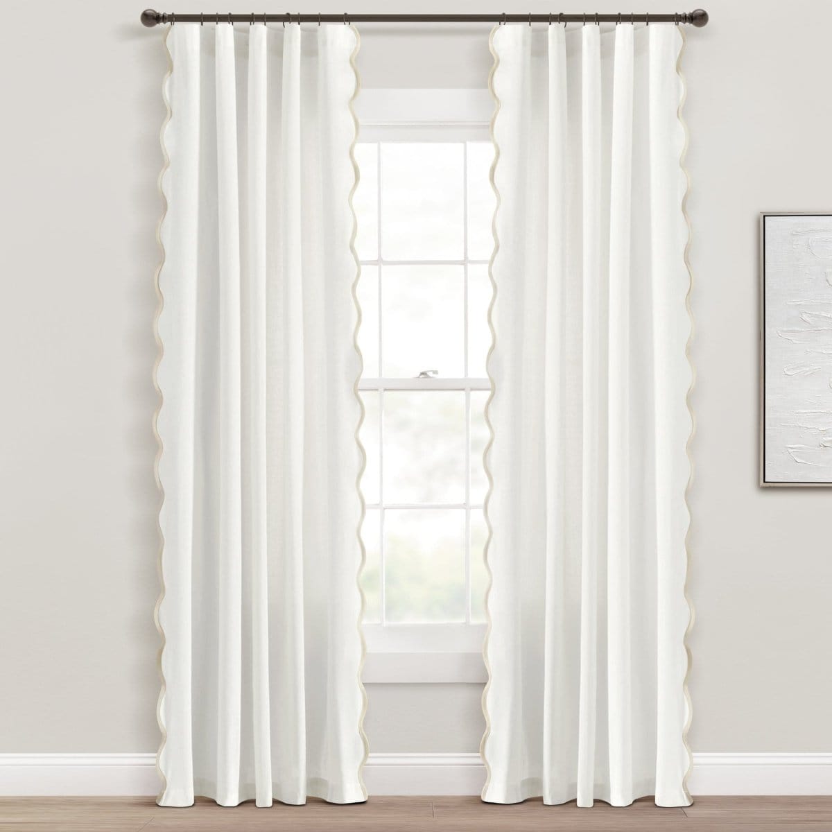 Coastal Chic Scalloped Edge Window Curtain Panel Set