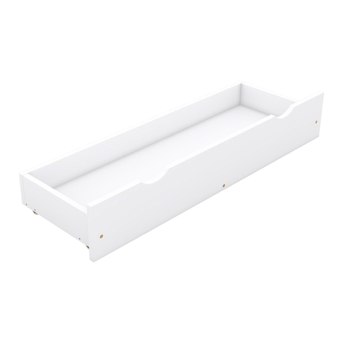 Queen Storage Platform Bed with Guardrail and 2 Drawers - White or Light Brown