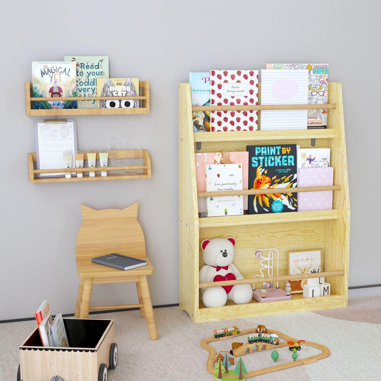 3 Tier Book Shelf, Compact Storage For Bedrooms