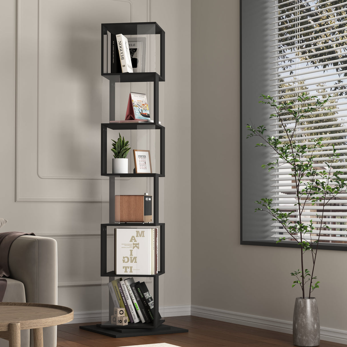 360° Rotating 6-Tier Display Shelf