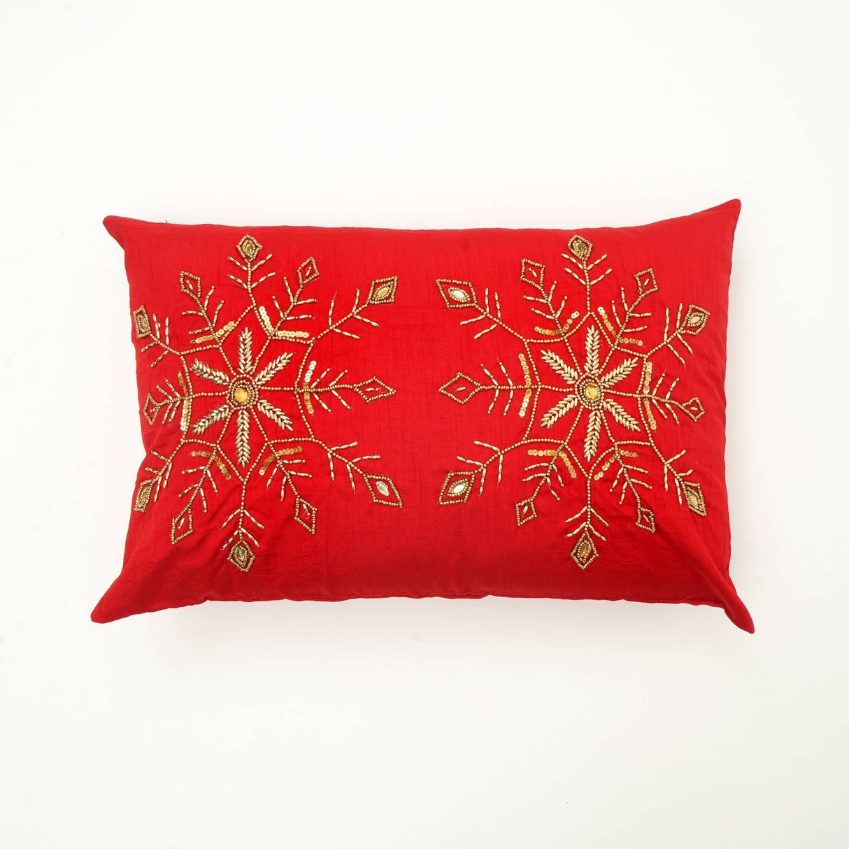 The Embroidered Snowflake Lumbar Pillow