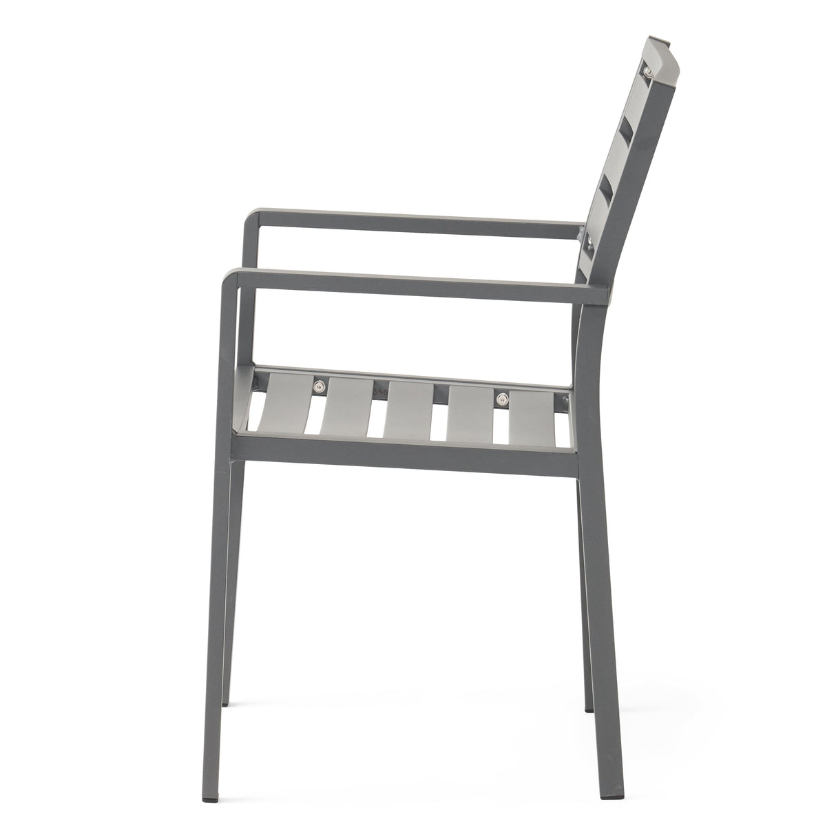 Outdoor Modern Aluminum Dining Chair (Set of 2), Gun Metal Gray
