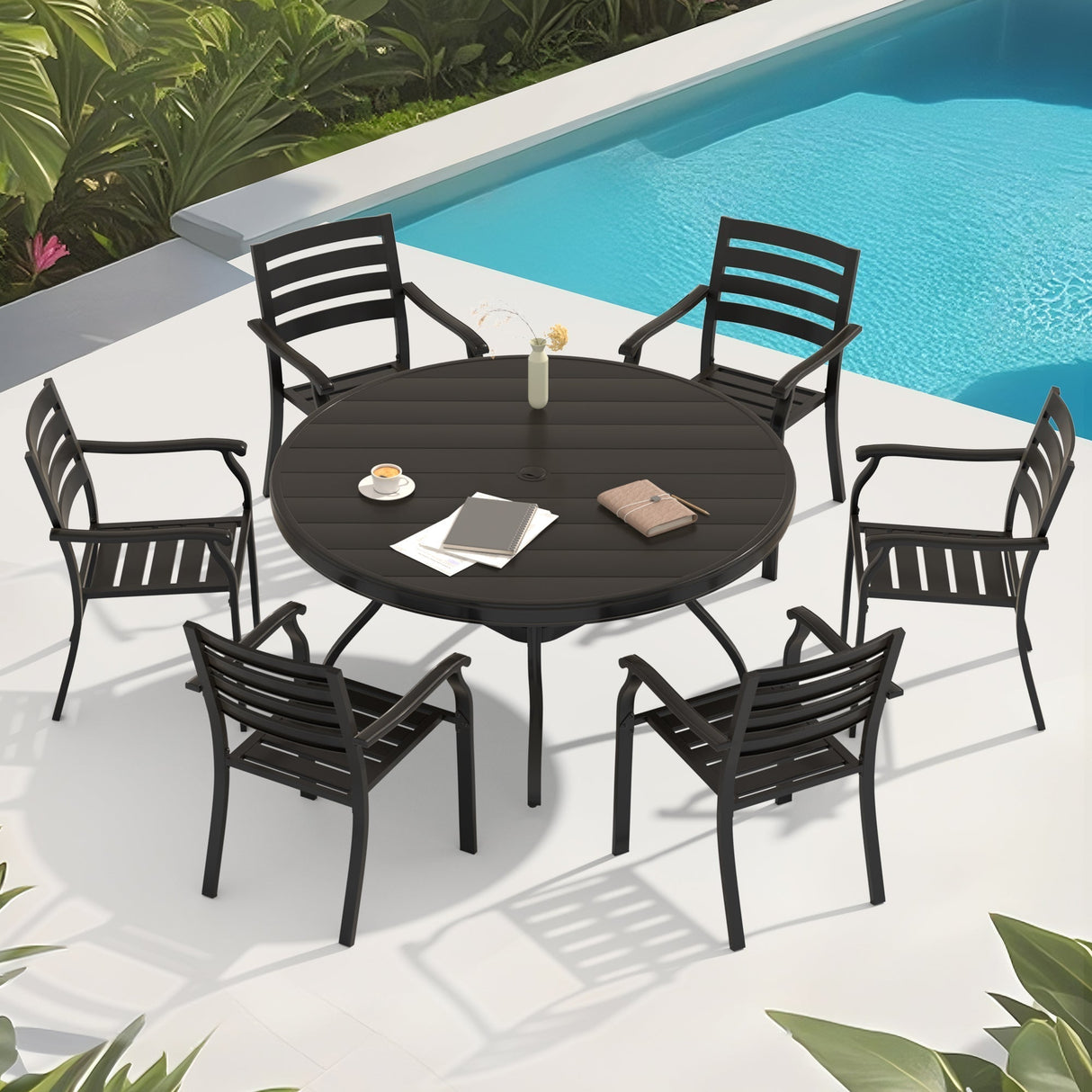 VRSHWO Iron Terrace Dining Chairs Set of 2