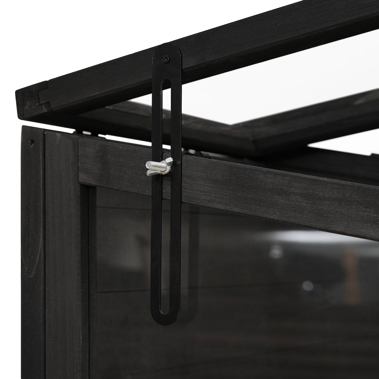 TOPMAX 78-inch Wooden Walk-in Greenhouse with Skylights and Folding Shelves