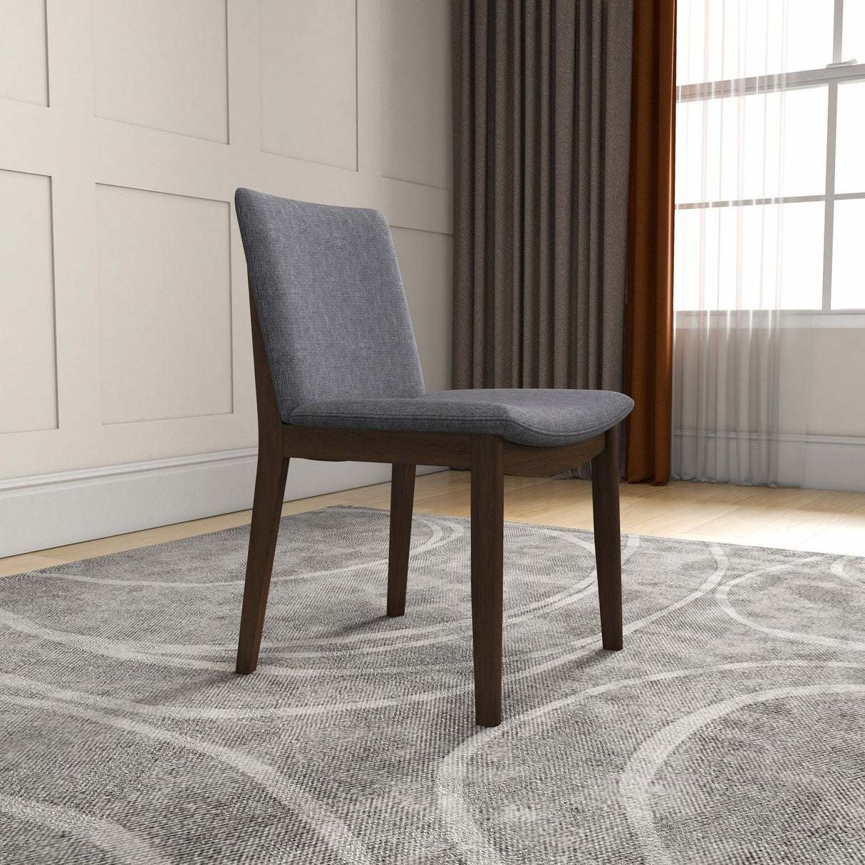 Laura - Mid-Century Modern Solid Wood Dining Chair (Set of 2)