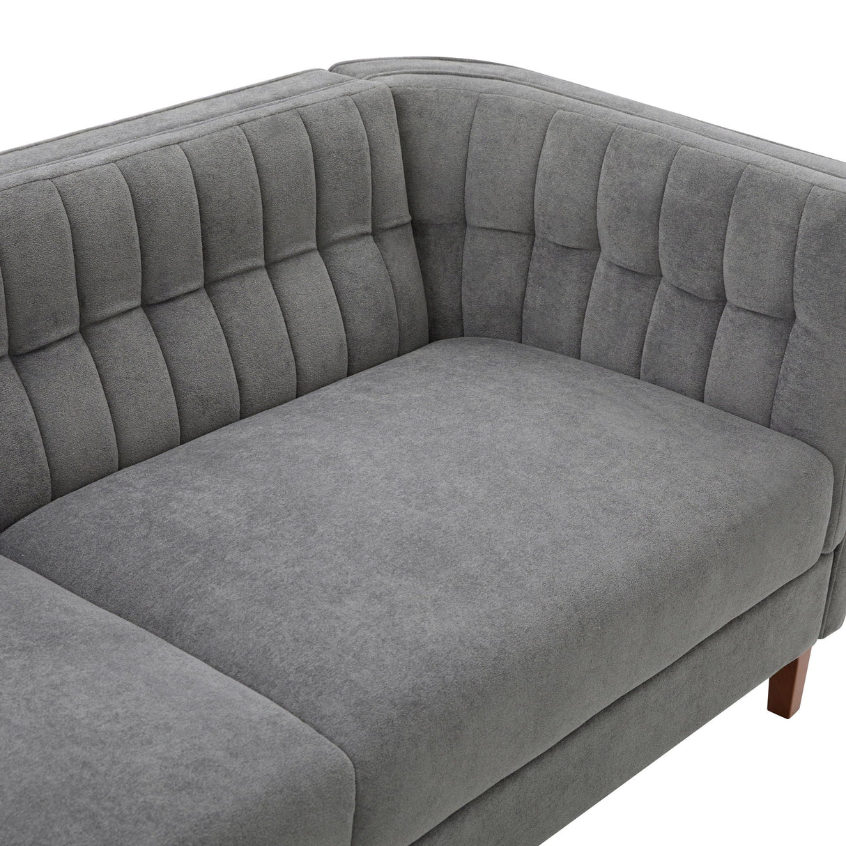 Modern 3 Seater Sofa, Upholstered Couch With Curved Armrests