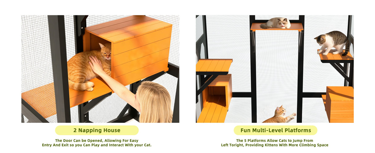 62.6" Solid Wood Pet Enclosure