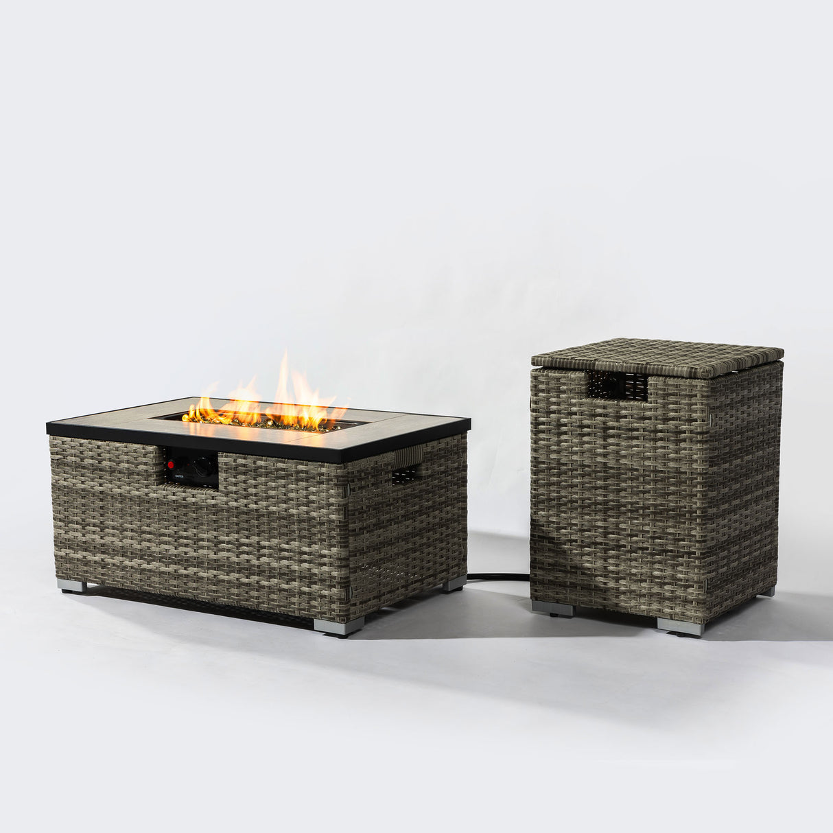 32'-Propane-Gas-Fire-Pit-Table-with-Propane-Tank-Cover,-50000-BTU-Rectangular-Steel-Fire-Pit-with-Beautiful-Wicker-Base-for-Outside-Garden-Beige-Fire-Pits