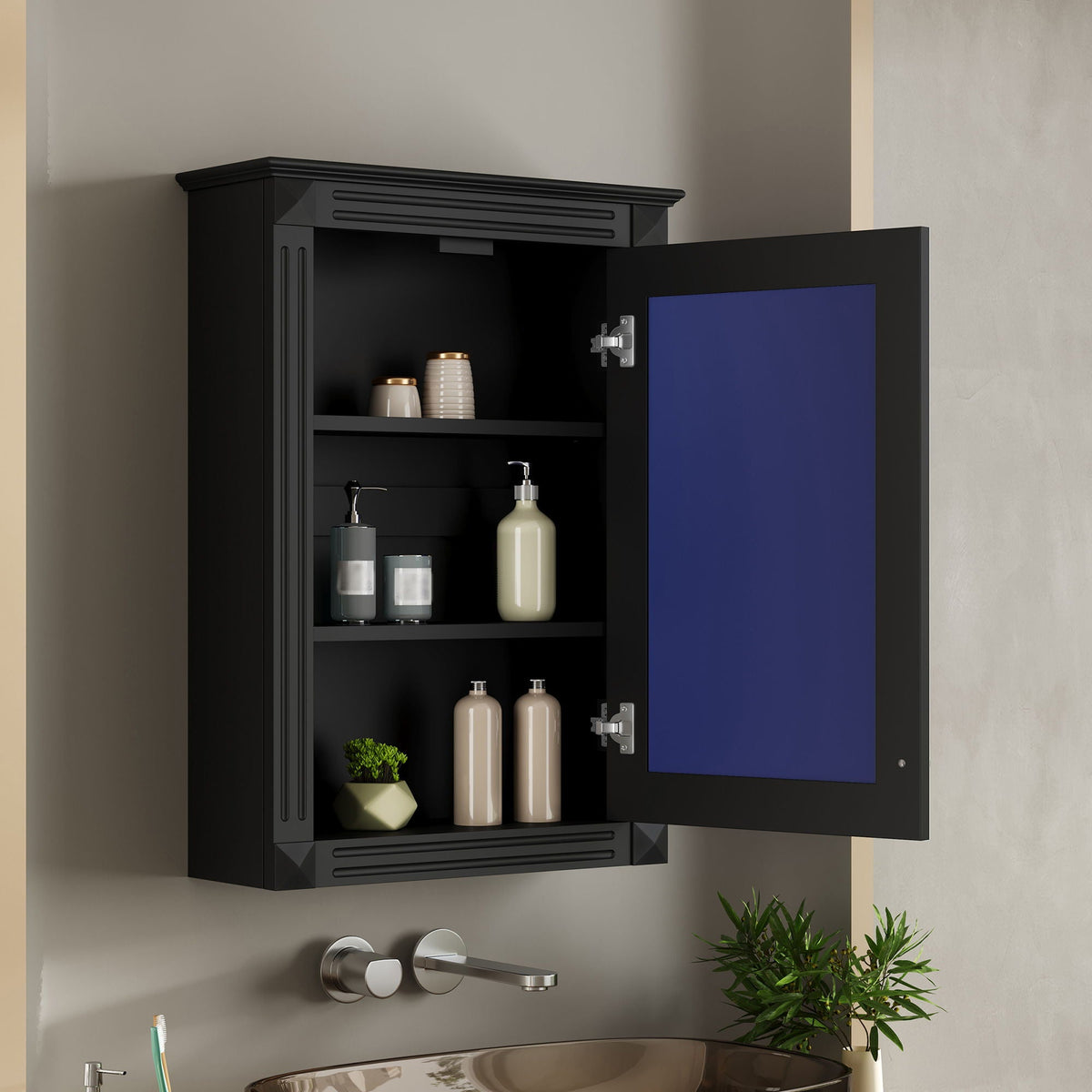 Wall Mounted Bathroom Storage Medicine Cabinet For Over Toilet With Mirror
