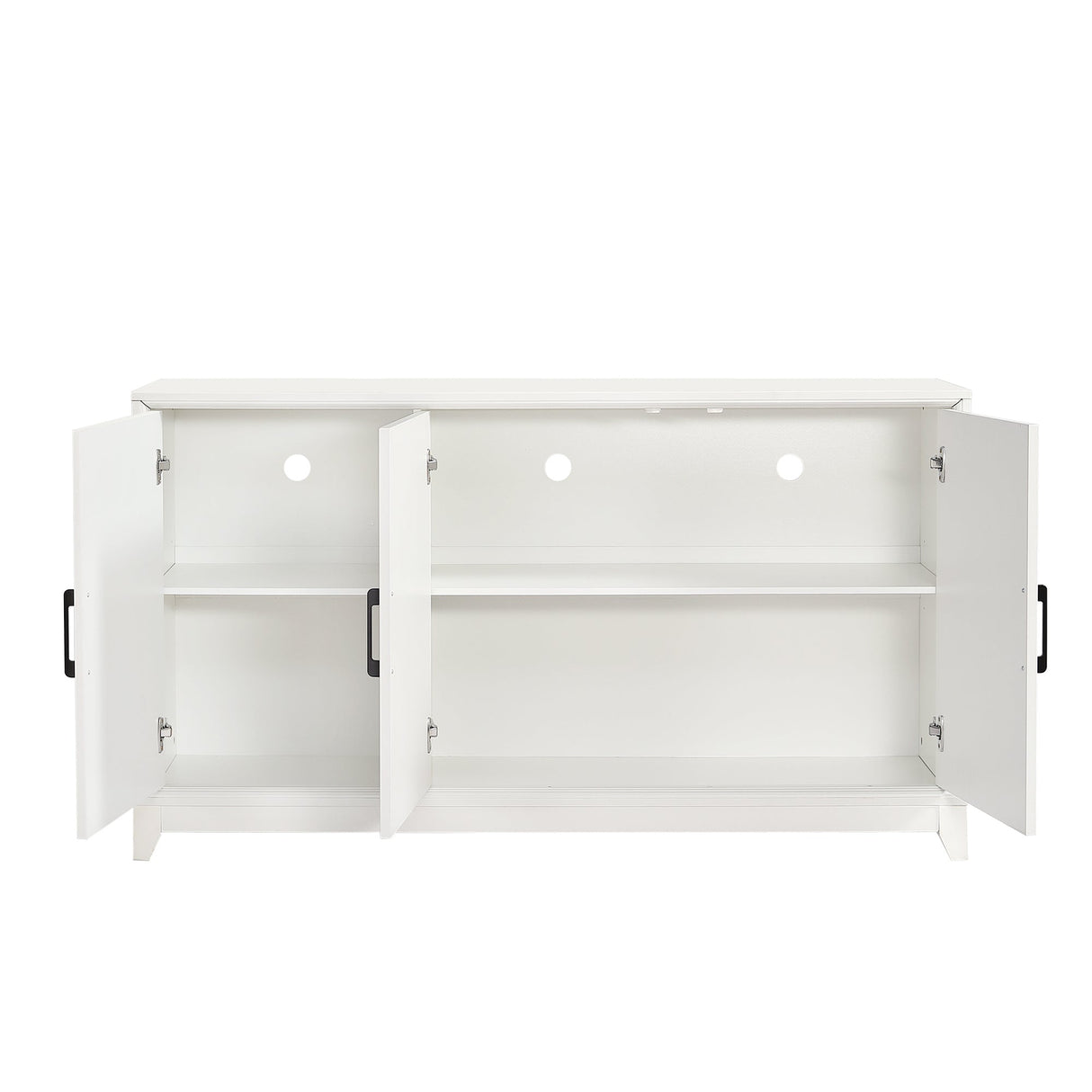 TV Stand for TVs up to 65 Inches, Modern Entertainment Center Media Console Cabinet with 2 Spacious Storage Space, Solid Wood Legs for Living room
