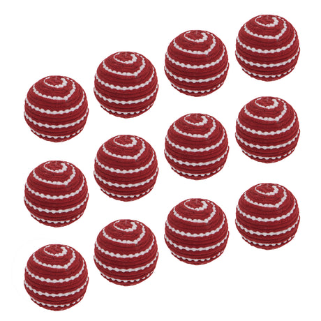 Red-With-White--Christmas-Ball-Ornaments,--Set-of-12-Christmas-Ornaments