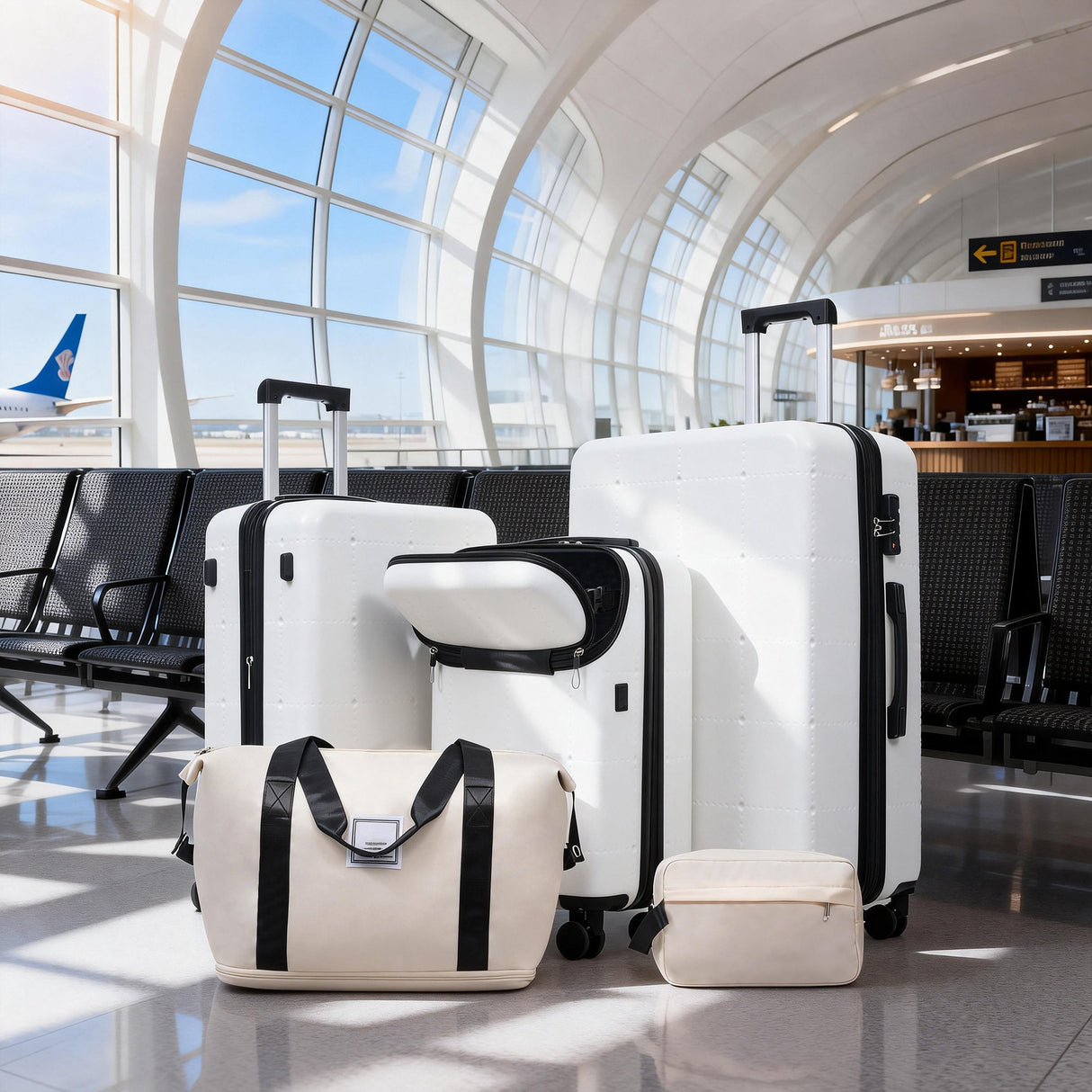 5 Piece Hardside Luggage Set with USB Port