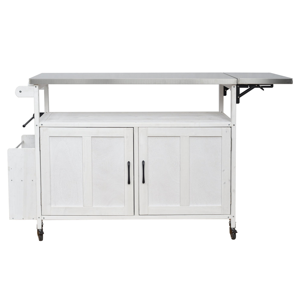 Foldable Outdoor Kitchen Island Patio Cart with Storage