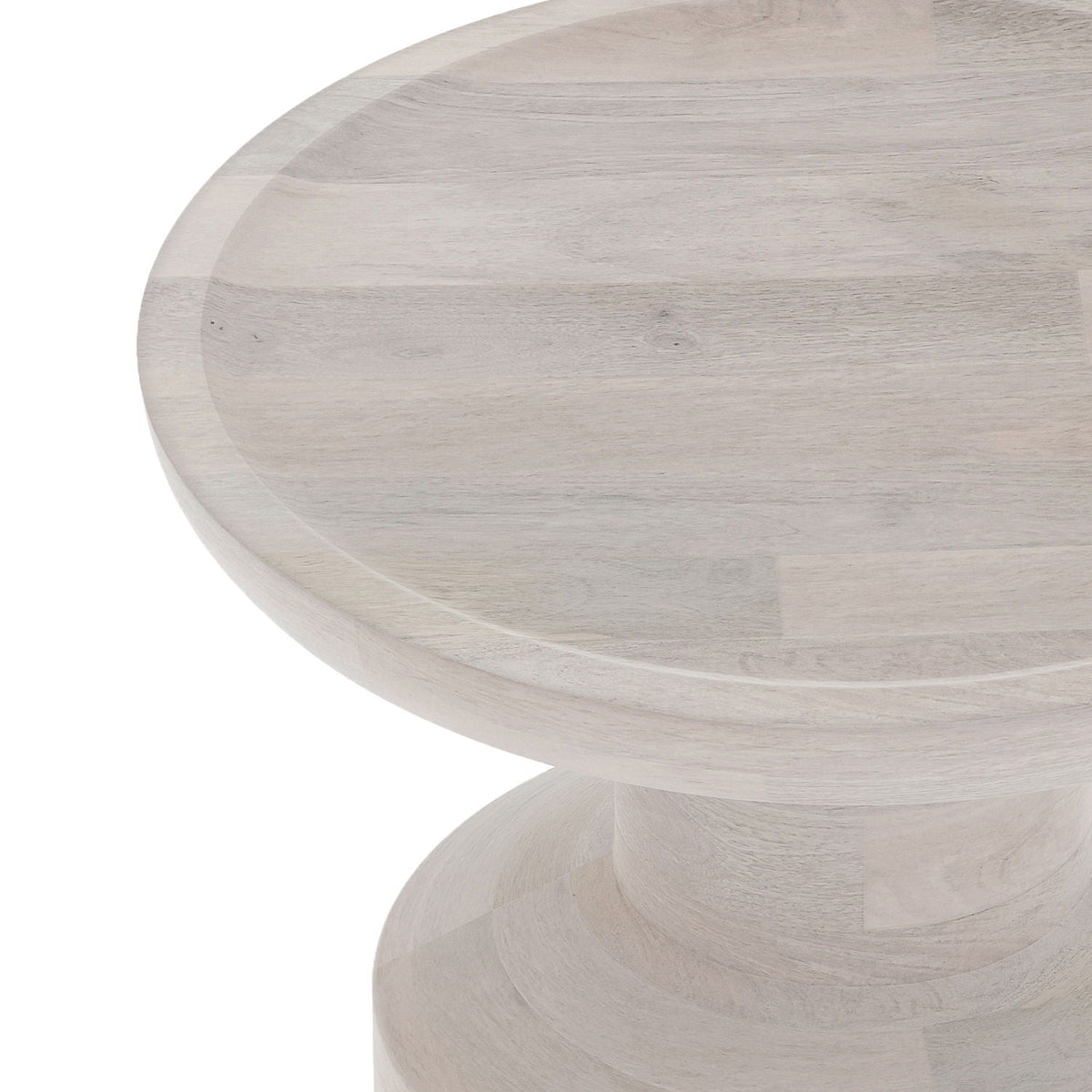 Handcrafted Wooden Accent Table with Sculptural Design - Multiple Colors