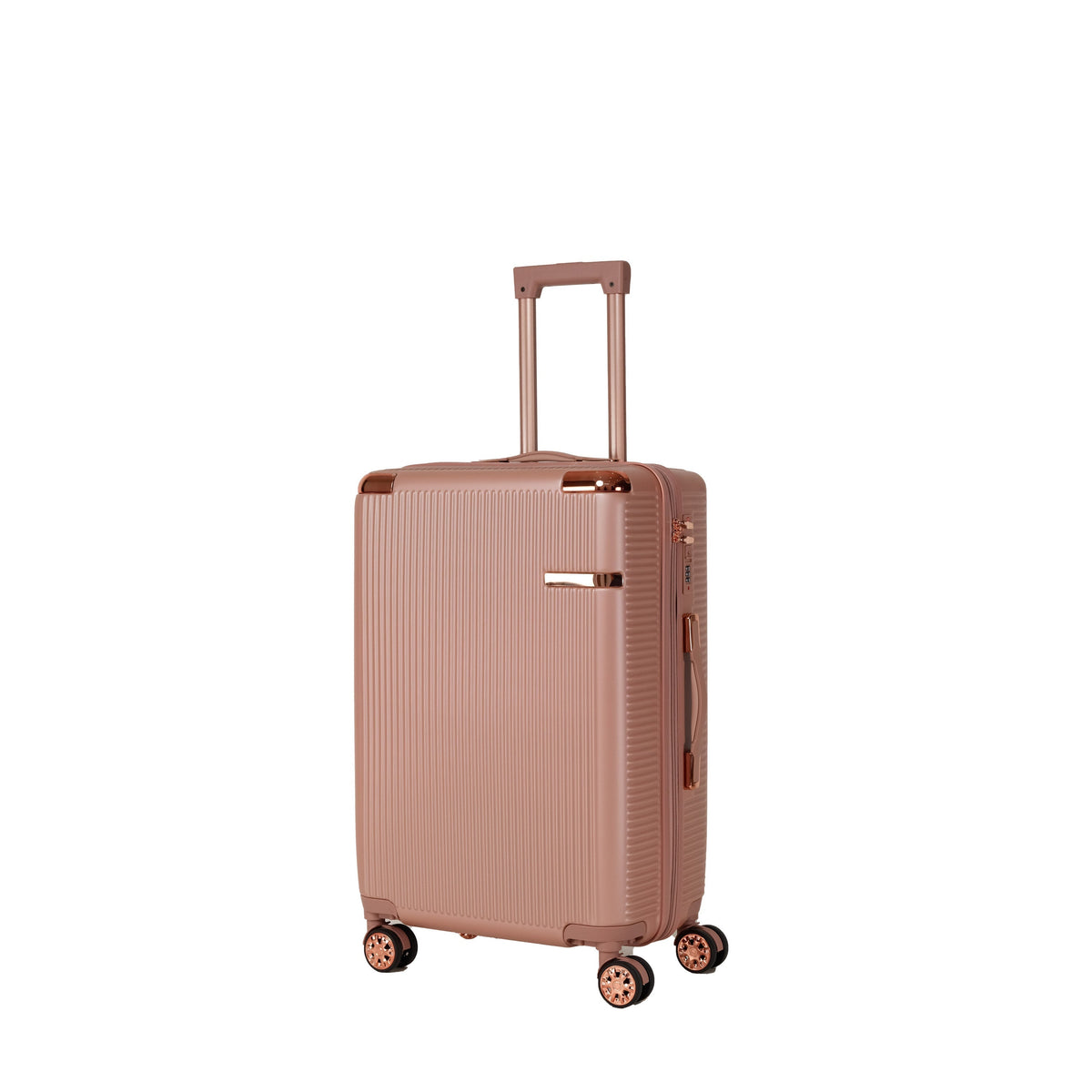 4-Piece Hard ABS Luggage Set with 360° Dual Rotating Wheels - Rose Gold