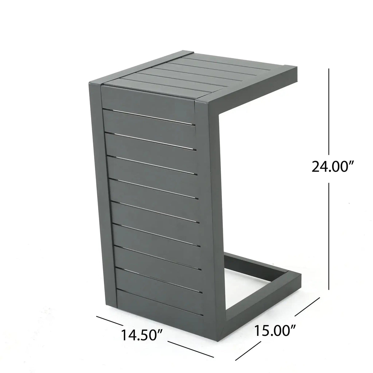Aluminum Outdoor C-Shaped Side Table for Patio