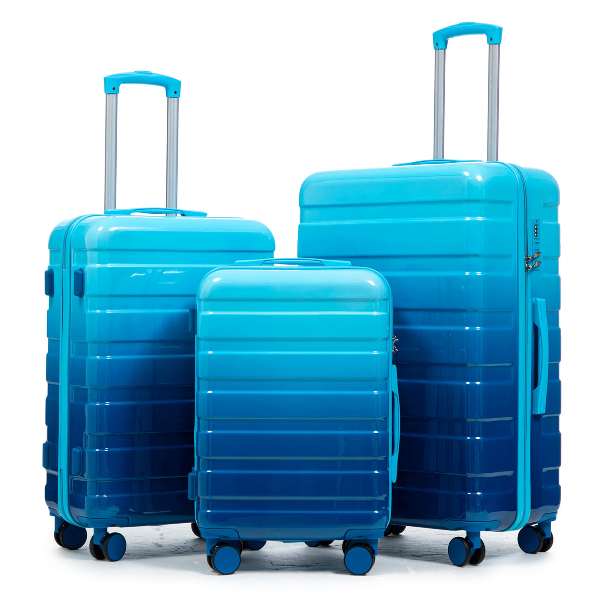 3-Piece PC Spinner Wheel Luggage Set with Gradient Color