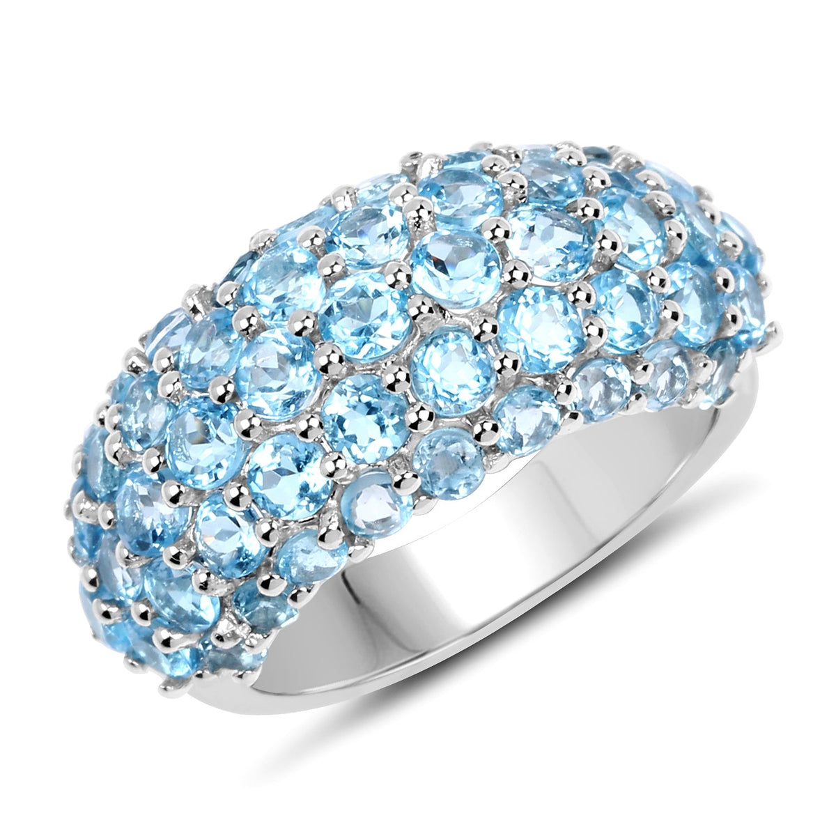 4.11 Carat Genuine Blue Topaz .925 Sterling Silver Ring