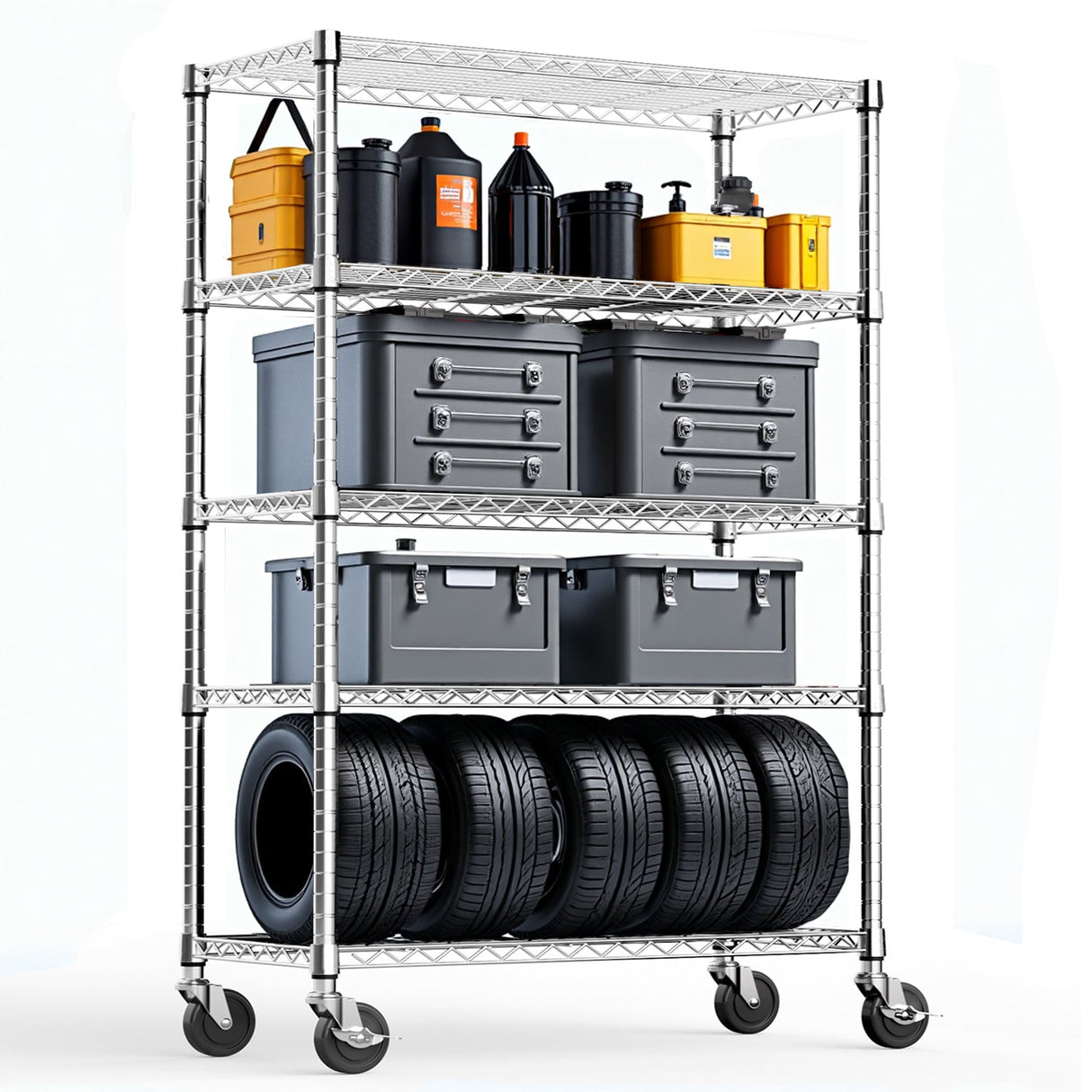 5-Shelf Wire Storage Shelving Unit