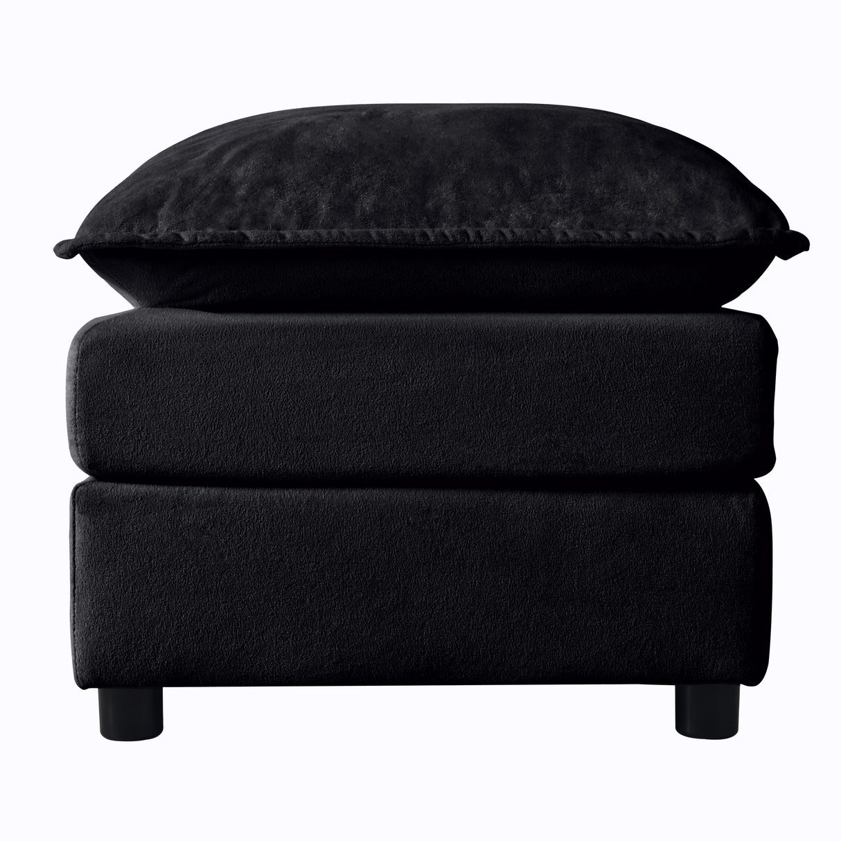 Luxury Chenille Ottoman with Double-Layer Cushion