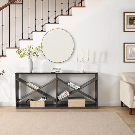 Modern-X-Frame-Console-Table-–-Elegant-Entryway,-Living-Room,-and-Office-Storage-Table-with-Spacious-Countertop-Console-Table