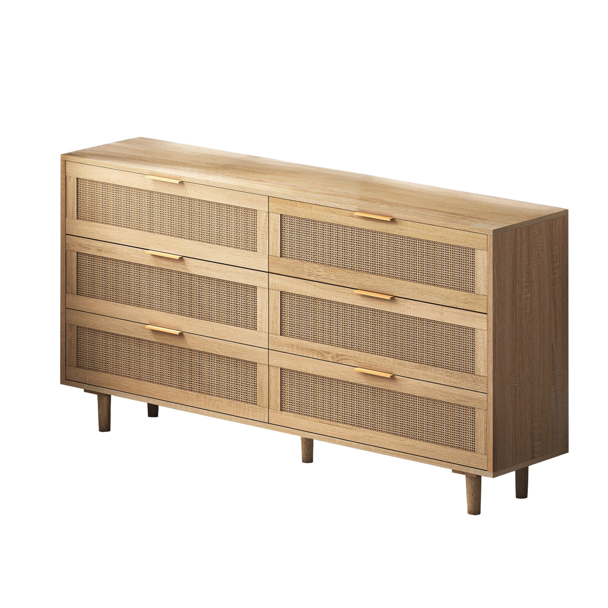 51.18' 6-Drawers Rattan Storage Cabinet