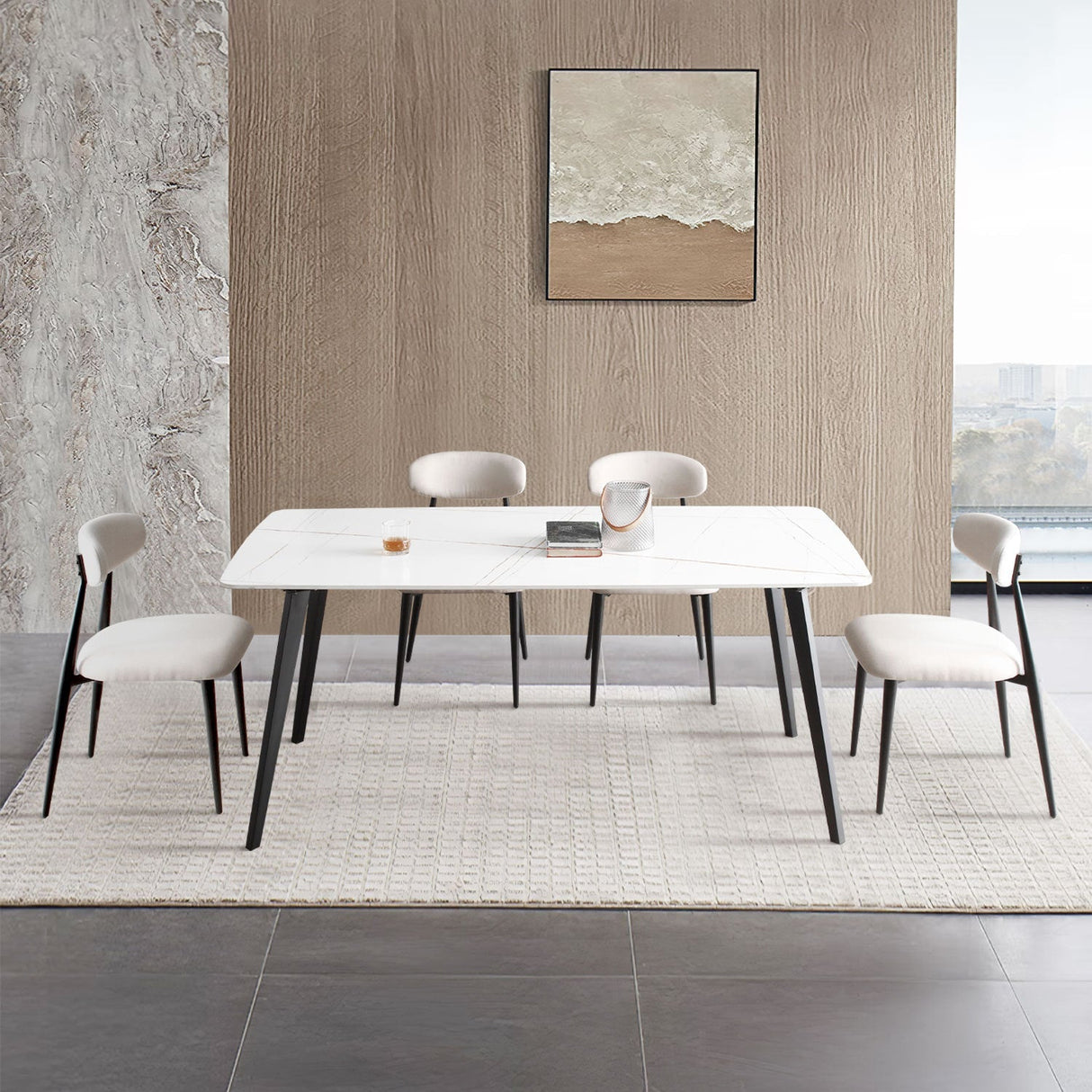 Modern Dining Chairs Set of 2 Light Grey