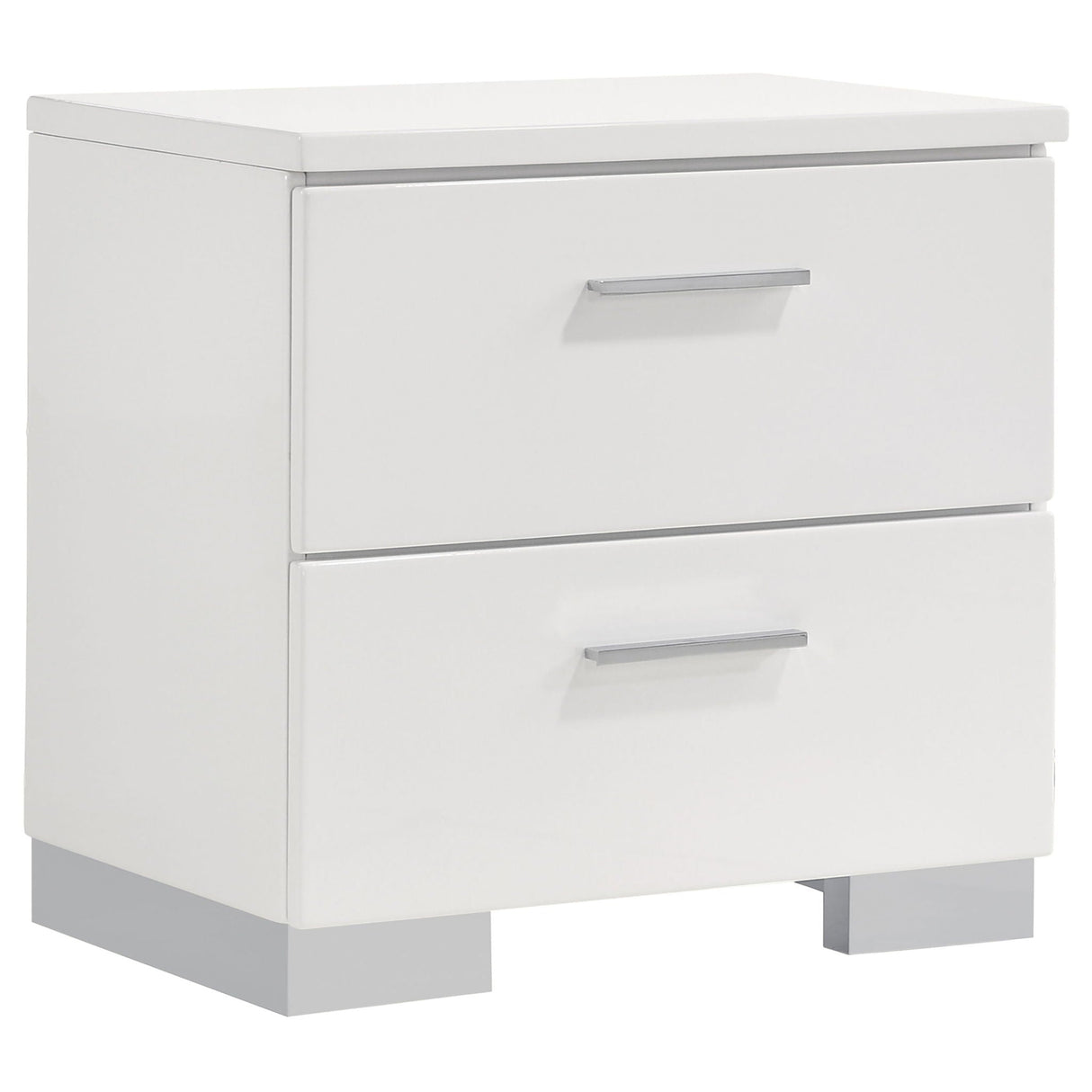 Escalon - 4 Piece Bedroom Set With Paneled Headboard Accents Upholstered - Glossy White