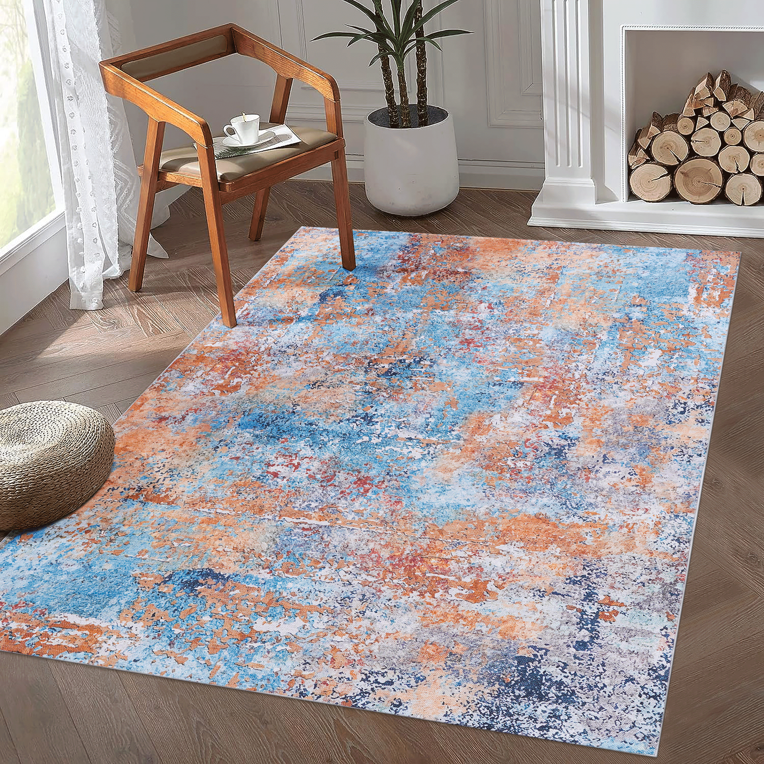 Naar Washable Area Rugs, Low-Pile, Non-Slip, Non-Shedding, Foldable, Kid & Pet Friendly