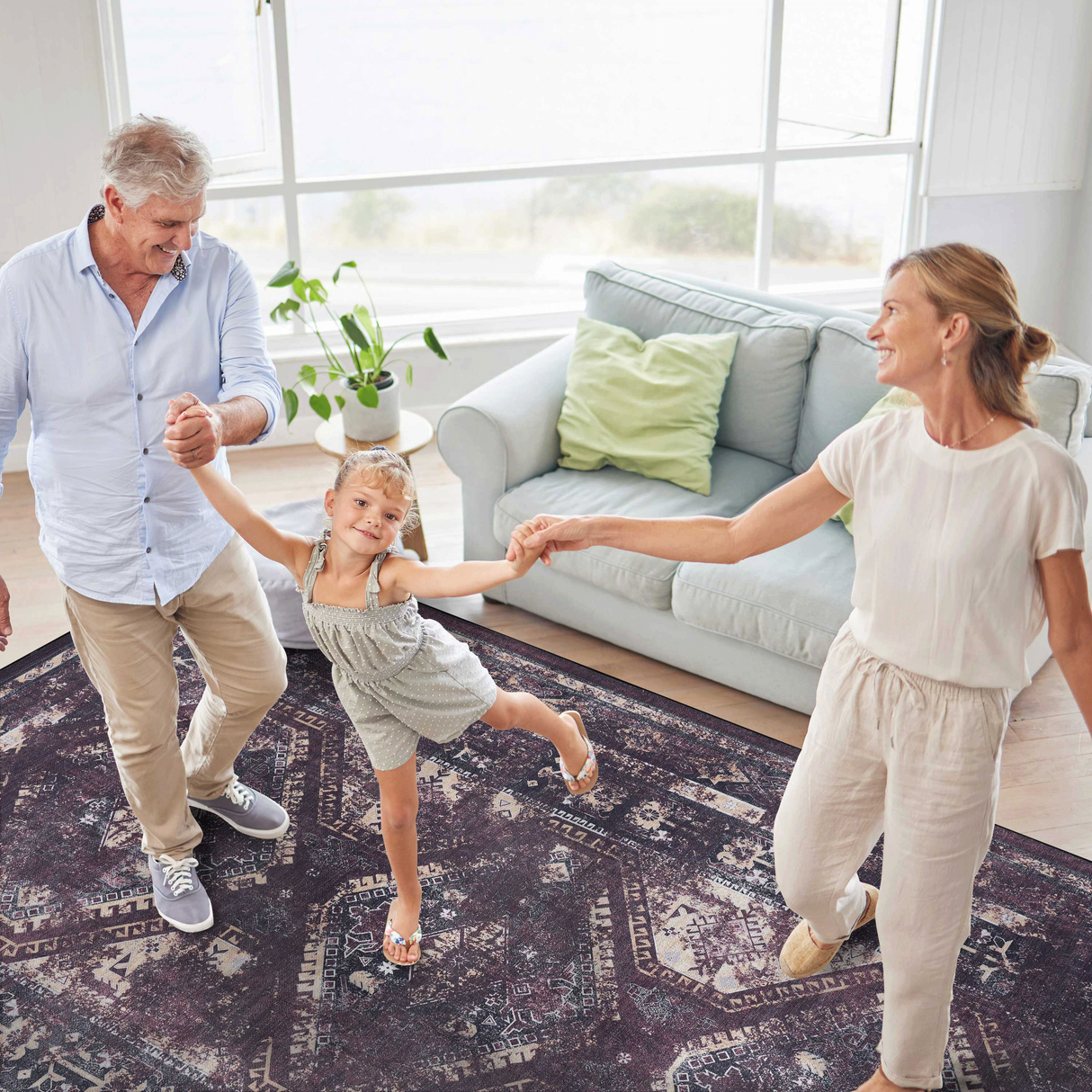 Naar Washable Area Rugs, Low-Pile, Non-Slip, Non-Shedding, Foldable, Kid & Pet Friendly