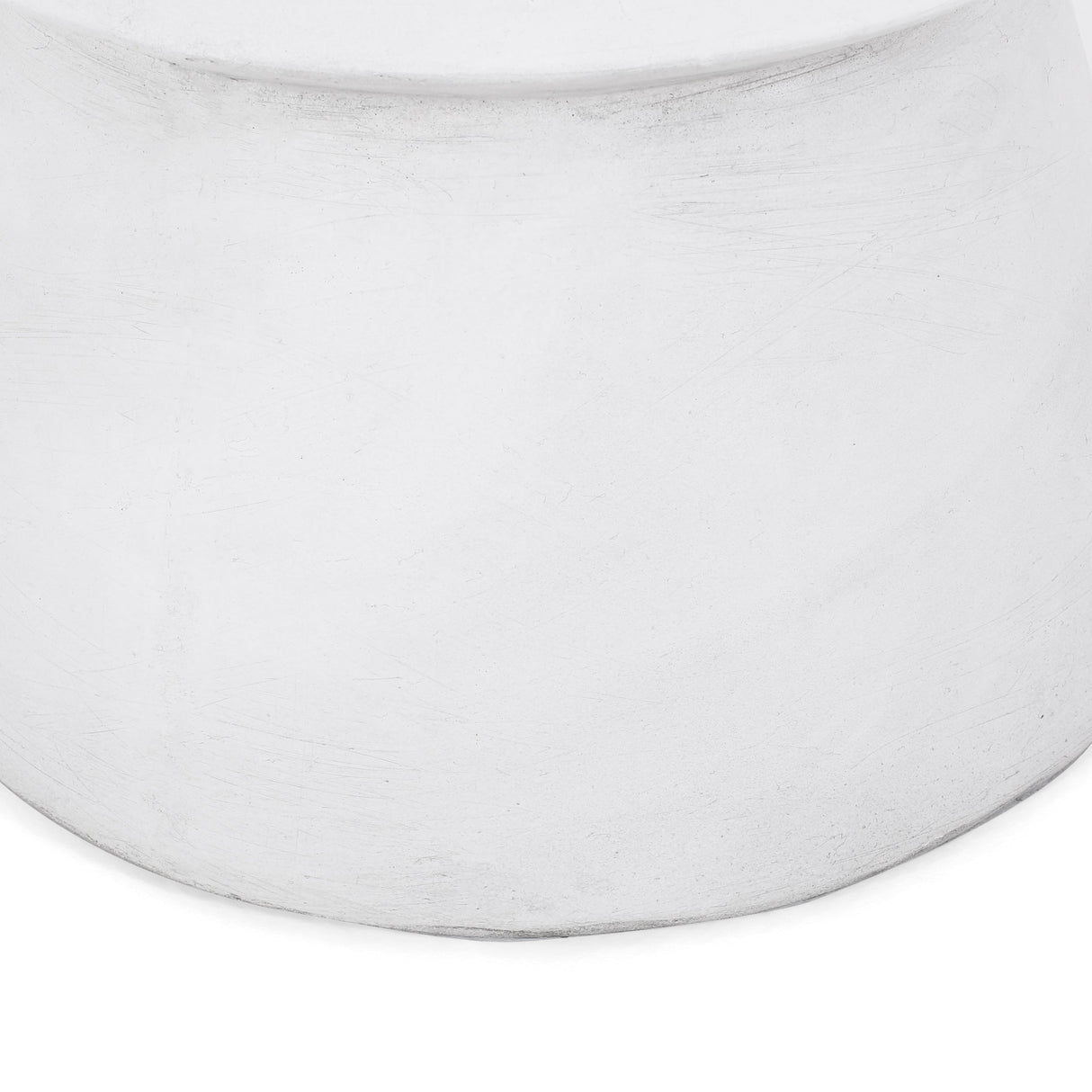 Outdoor Lightweight Concrete End Table with Hourglass Structure, Antique White