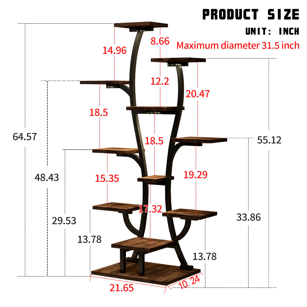 Vase Shape Plant Stand Indoor with Grow Lights