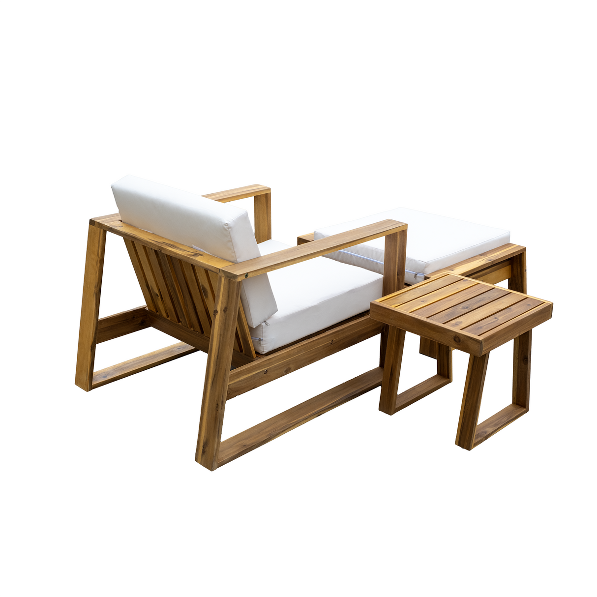 The Lunar Acacia Wood Outdoor Lounge Set with Side Table