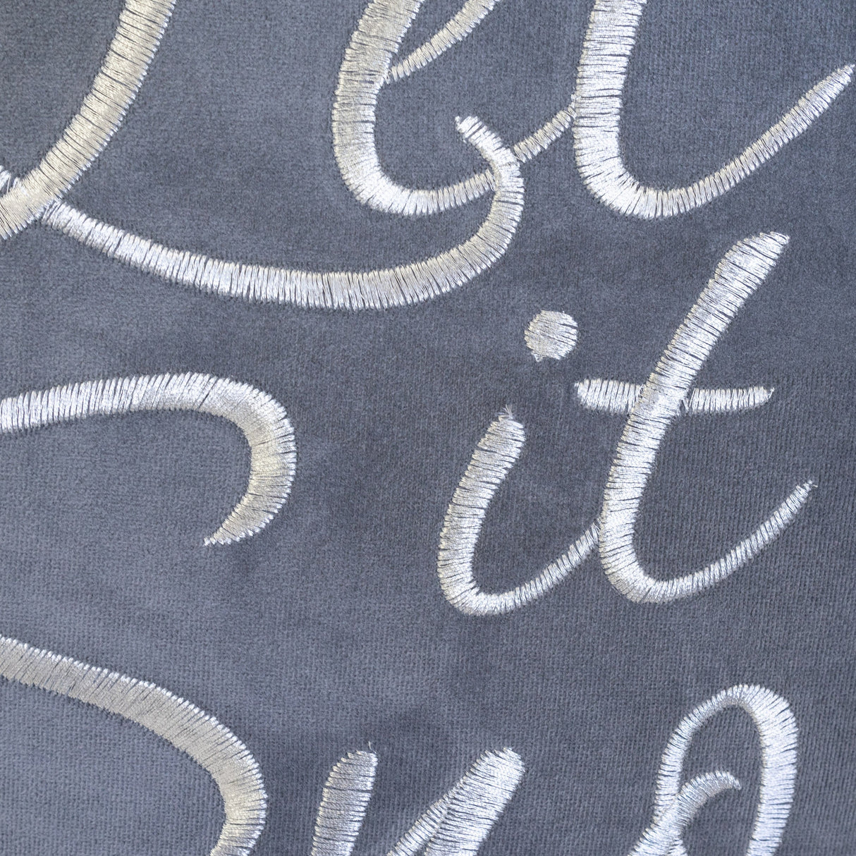 Let It Snow Embroidered Cotton Throw Pillow – 20x20 Gray Winter Accent Cushion