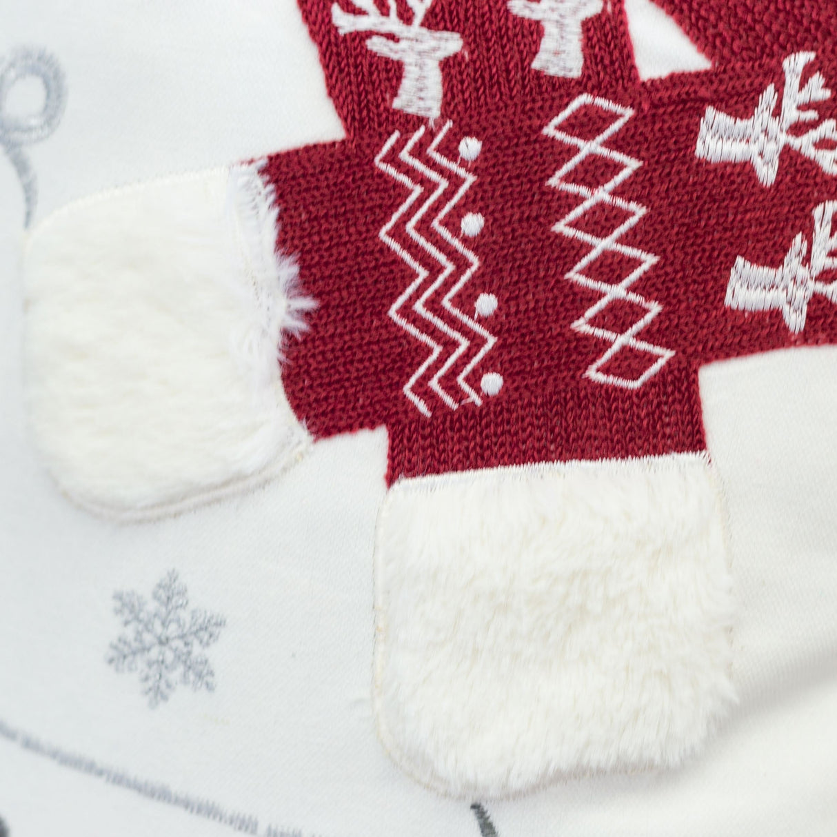 Let It Snow Christmas Throw Pillow 20x20 Cotton Cushion with Knit Hat