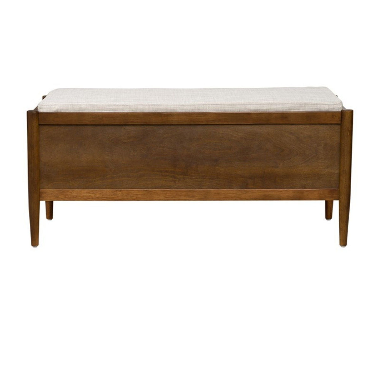 Accent Bench With Storage, Upholstered Cushion - Walnut Brown
