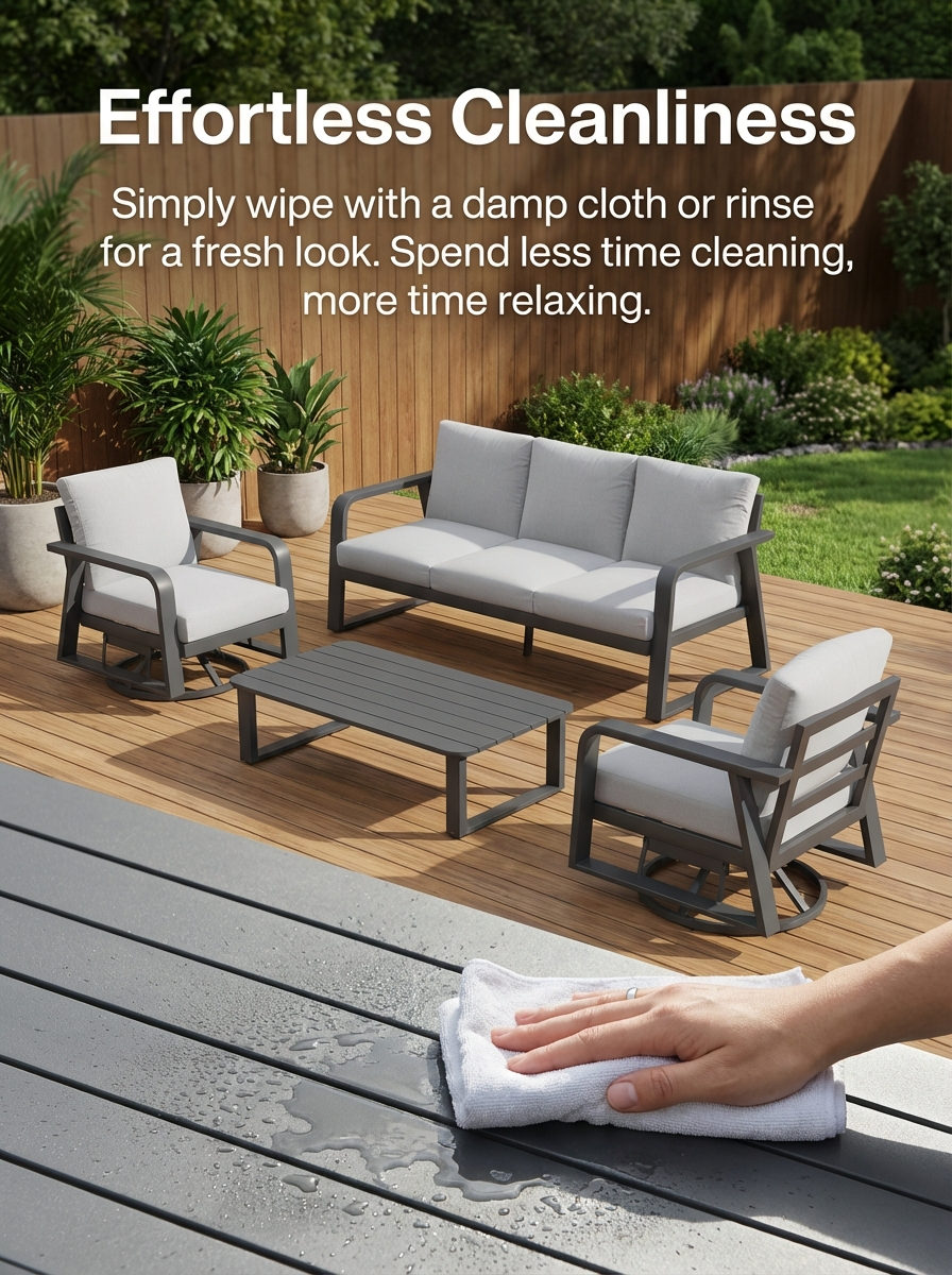 FR One Three-Seater Sofa + Two Swivel Chairs + One Coffee Table