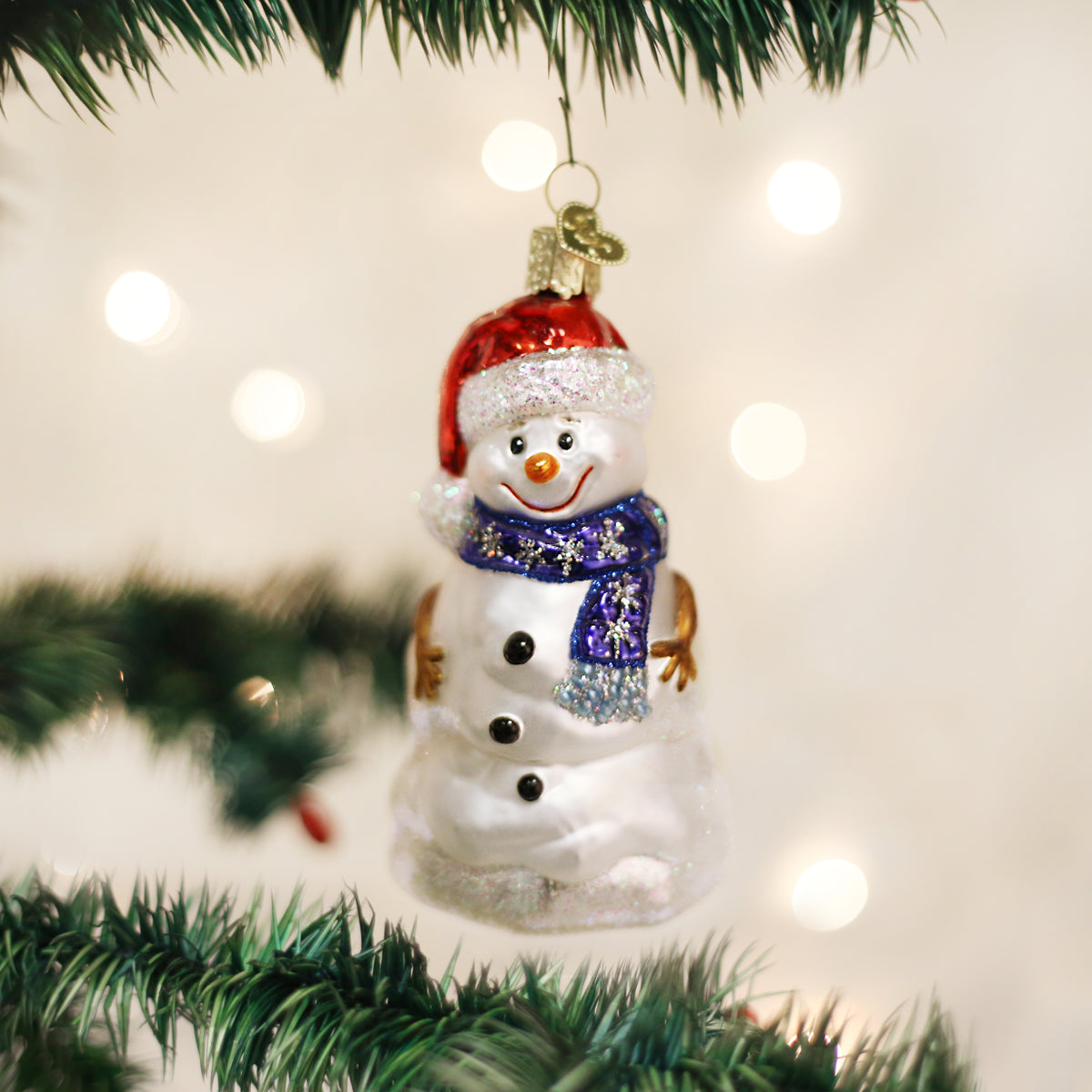 Happy Snowman Ornament 4.25x2x2 by Old World Christmas