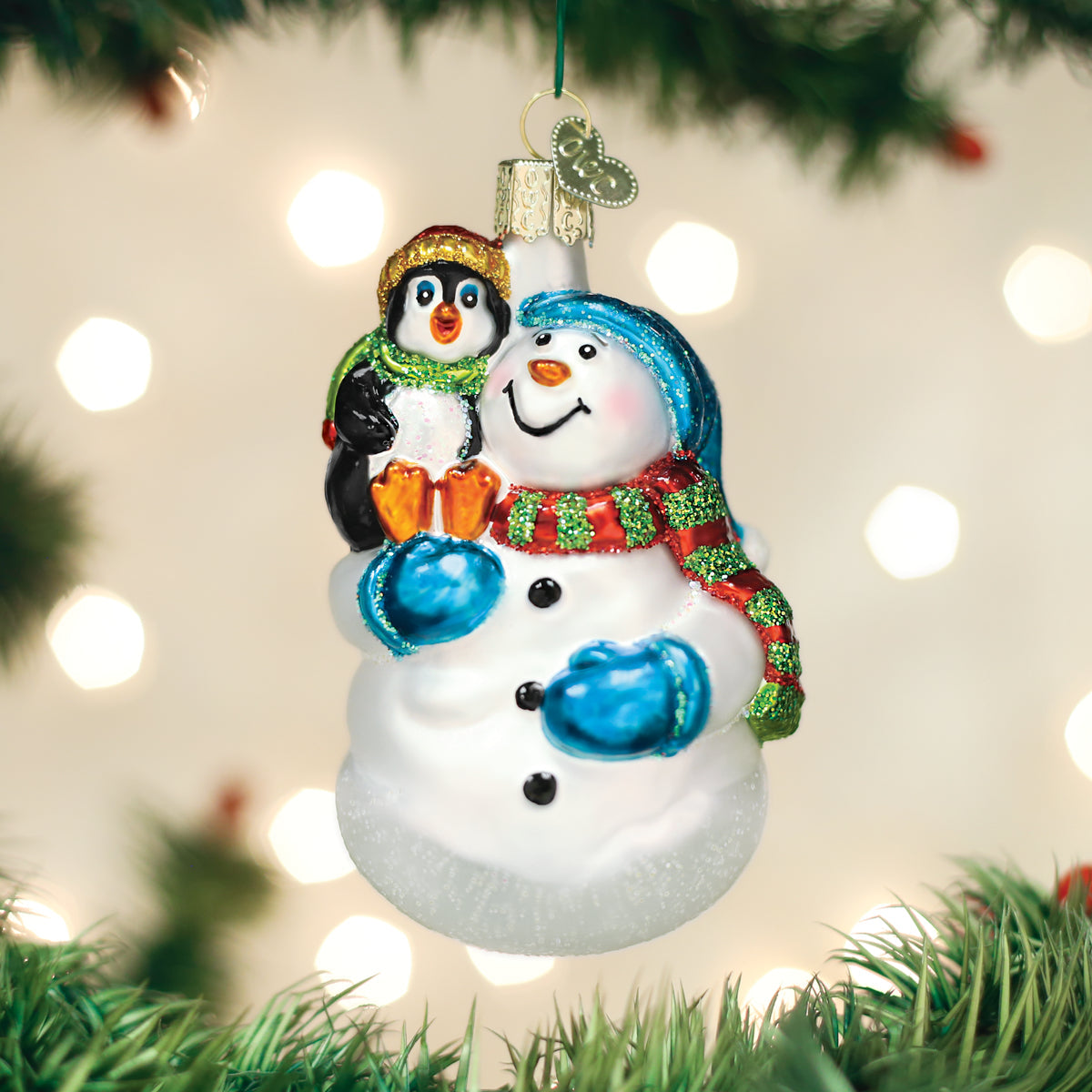 Snowman With Penguin Pal Figurine