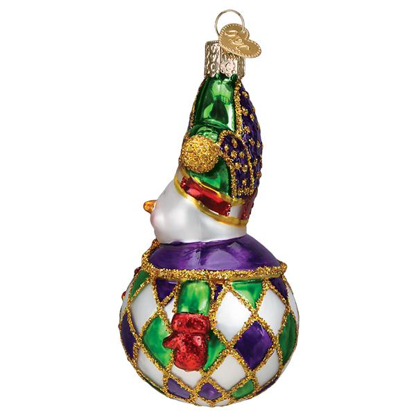 Harlequin Snowman Ornament