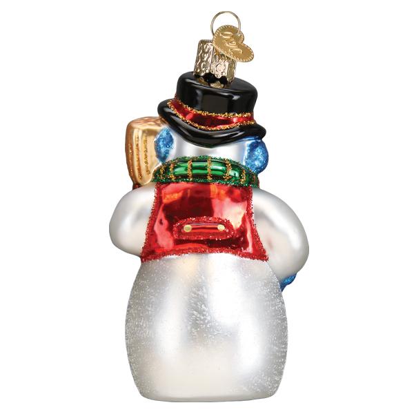 Snowman With Face Mask Ornament
